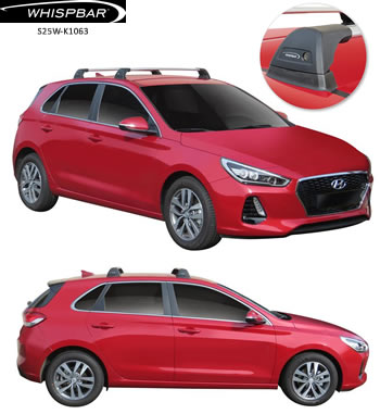 Hyundai i30 hatchback Yakima whispbar roof rack